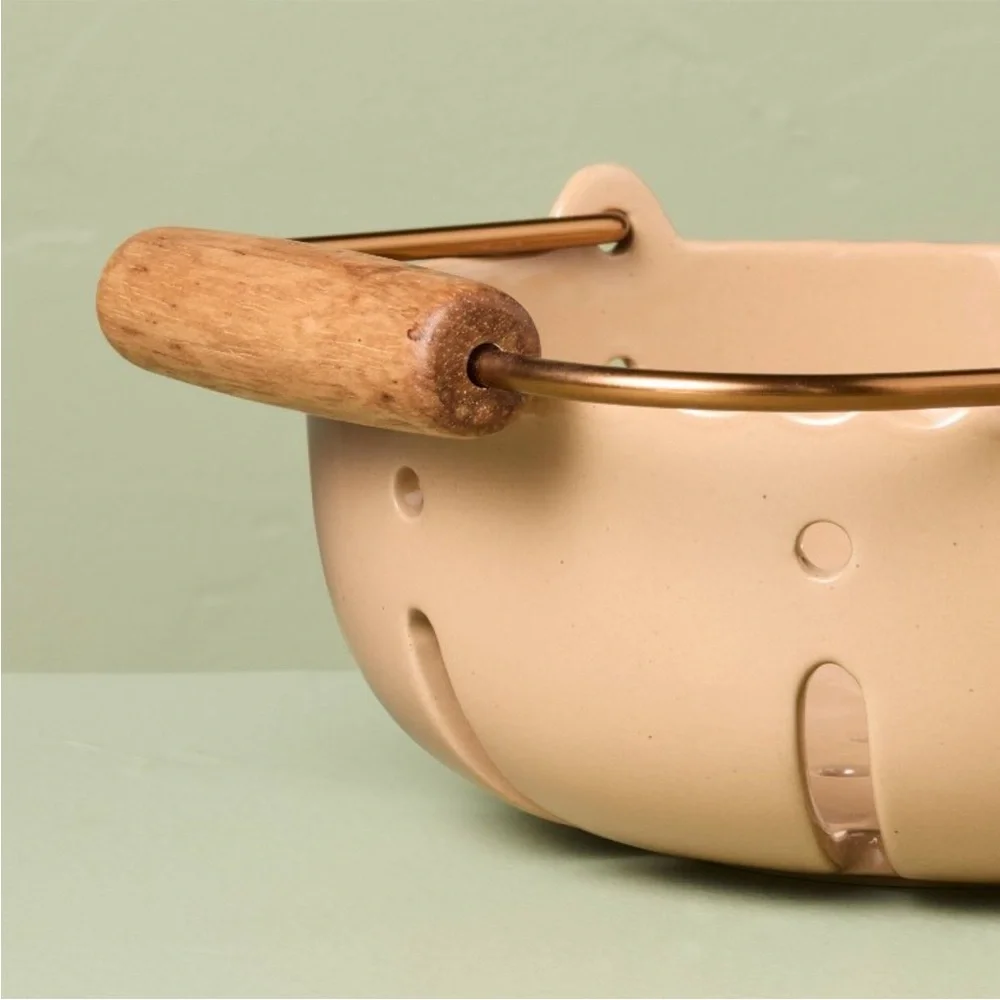 Stoneware Berry Serving Bowl with Handle Tan - Hearth & Hand™ with Magnolia